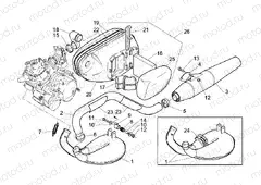 Exhaust pipe-Air filter hous.