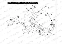 EXHAUST SYSTEM - 883/C/L/R, 1200C/L/N/R