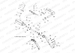 EXHAUST SYSTEM | EXHAUST SYSTEM, DUAL - A07MH76FA (49ATVEXHAUST800EFIDL)