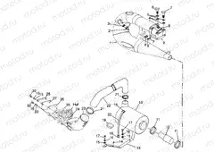 EXHAUST SYSTEM SL 700 B974071 | EXHAUST SYSTEM SL 700 B974071, Intl. SL 700 I974071, SL 700 Deluxe B974072 (4940874087B007)