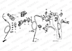 F-1-1 HANDLE LEVER / SWITCH / CABLE (CR250R4-7)