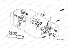F-14-1 REAR BRAKE CALIPER (VTX1800C15 / 6/7/8)