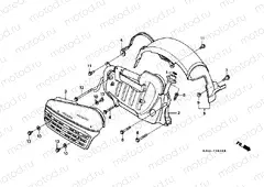 F-16-2 REAR FENDER / OFF. EXHAUST DRUM (CH125J / L / M / N / P / R)