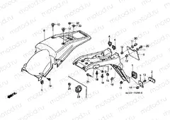 F-23-1 REAR FENDER (XR250R-CL / DK / U) (XR250RT-W) (ED)