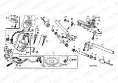 F-5 STEERING BAR TUBE / UPPER BRIDGE