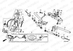 F-5 STEERING BAR TUBE / UPPER BRIDGE