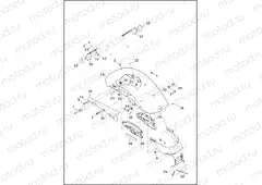FENDERS, REAR - XL883N, XL1200NS, XL1200X, XL1200XS (ALL EXCEPT DOMESTIC, CANADA)