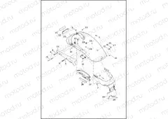 FENDERS, REAR - XL883N, XL1200X, XL1200NS, XL1200XS (DOMESTIC, CANADA ONLY)