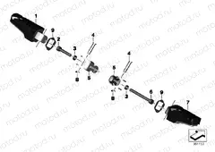 Footpegs, wide, rear