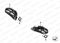 FOOTRESTS, ENDURO, WIDE, FRONT