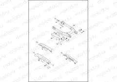FORK, REAR, DEBRIS DEFLECTOR AND BELT GUARD