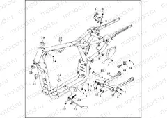 FRAME, REAR FORK & JIFFY STAND