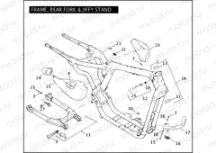 FRAME, REAR FORK & JIFFY STAND