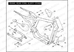 FRAME, REAR FORK, & JIFFY STAND