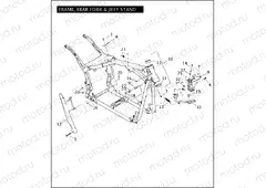 FRAME, REAR FORK & JIFFY STAND