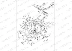 FRAME, REAR FORK & JIFFY STAND - FXRP (2 OF 2)