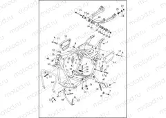 FRAME, REAR FORK & JIFFY STAND - FXRP