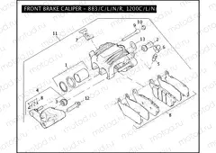 FRONT BRAKE CALIPER - 883/C/L/N/R, 1200C/L/N/R