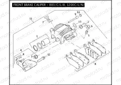FRONT BRAKE CALIPER - 883/C/L/R, 1200C/L/N/R