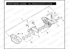 FRONT BRAKE CALIPER - ALL MODELS EXCEPT FLSTSB
