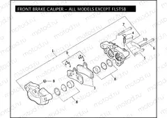 FRONT BRAKE CALIPER - ALL MODELS EXCEPT FLSTSB