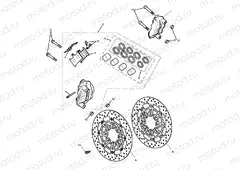 Front Brake Caliper & Discs - Ex