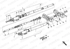 FRONT FORK SHOWA FM <009914 » FRONT SUSPENSION