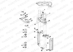 FRONT FORK, TRIPLE CLAMP