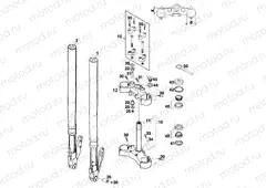 FRONT FORK, TRIPLE CLAMP