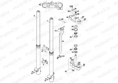 FRONT FORK, TRIPLE CLAMP