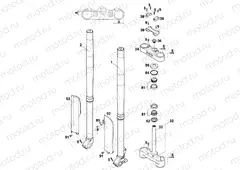 FRONT FORK, TRIPLE CLAMP