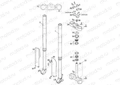 FRONT FORK, TRIPLE CLAMP