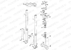 FRONT FORK, TRIPLE CLAMP