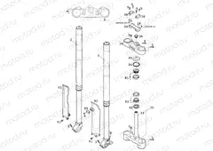 FRONT FORK, TRIPLE CLAMP
