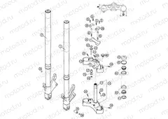 FRONT FORK, TRIPLE CLAMP