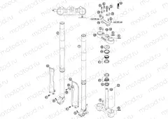 FRONT FORK, TRIPLE CLAMP