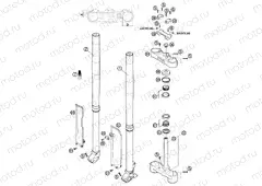 FRONT FORK, TRIPLE CLAMP