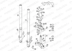FRONT FORK, TRIPLE CLAMP