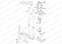 FRONT FORK, TRIPLE CLAMP