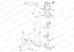 FRONT FORK, TRIPLE CLAMP