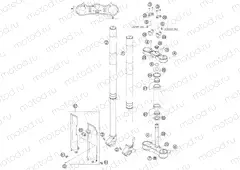 FRONT FORK, TRIPLE CLAMP