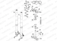 FRONT FORK, TRIPLE CLAMP