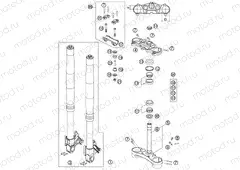 FRONT FORK, TRIPLE CLAMP
