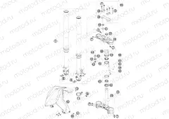 FRONT FORK, TRIPLE CLAMP