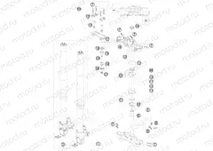 FRONT FORK, TRIPLE CLAMP