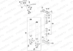 FRONT FORK, TRIPLE CLAMP