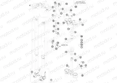 FRONT FORK, TRIPLE CLAMP