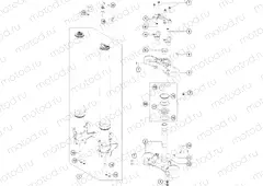 FRONT FORK, TRIPLE CLAMP