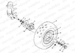 FRONT WHEEL ASSEMBLY 2x4 400L W947540 (4926752675B002) | FRONT WHEEL ASSEMBLY 2x4 400L W947540 (4926752675B002)