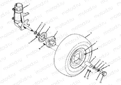 FRONT WHEEL ASSEMBLY   350 2X4 (4919821982017A) | FRONT WHEEL ASSEMBLY   350 2X4 (4919821982017A)